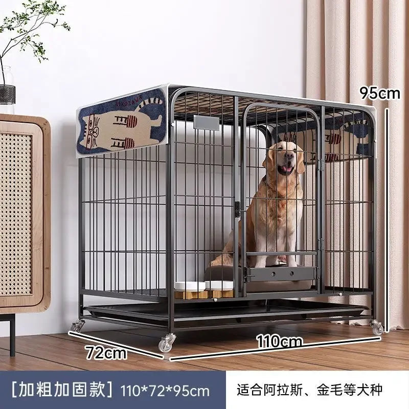 Dog Cage Large Dog Small to Medium Dog Golden Retriever Labrador Corgi Side Ranch with Toilet Separation Indoor Household Nest