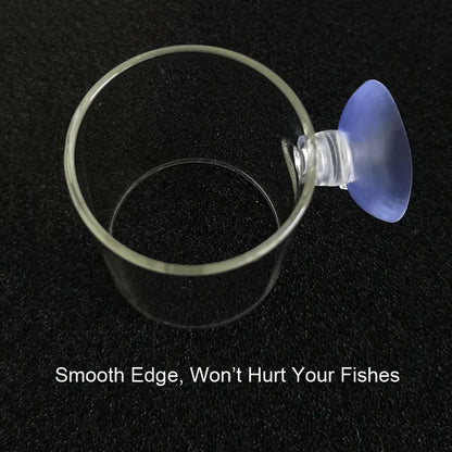 New Glass Aquarium Feeding Ring Fish Tank Station Floating Food Tray Feeder Aquarium Accessory with Strong Suction Cup