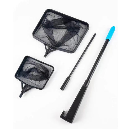 Extendable Long Handle Square Aquarium Fish Tank Fishing Net Landing Net for Catching Fish Shrimp Tank Clean Accessories New