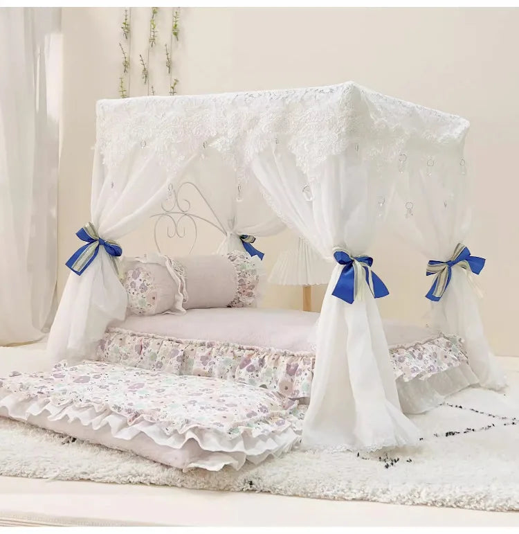 Pet Bed Cat Bed Cat Nest Teddy Than Bear Kennel Princess Wrought Iron Dog Bed Small Medium and Large Dog Supplies