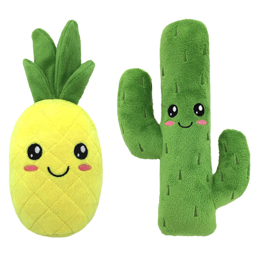 Dog Plush Toy Squeaky Plush Stuffed Food Fast Food Fries Burger Coffee Cup Pet Dog Toys Fleece Squeak Toys