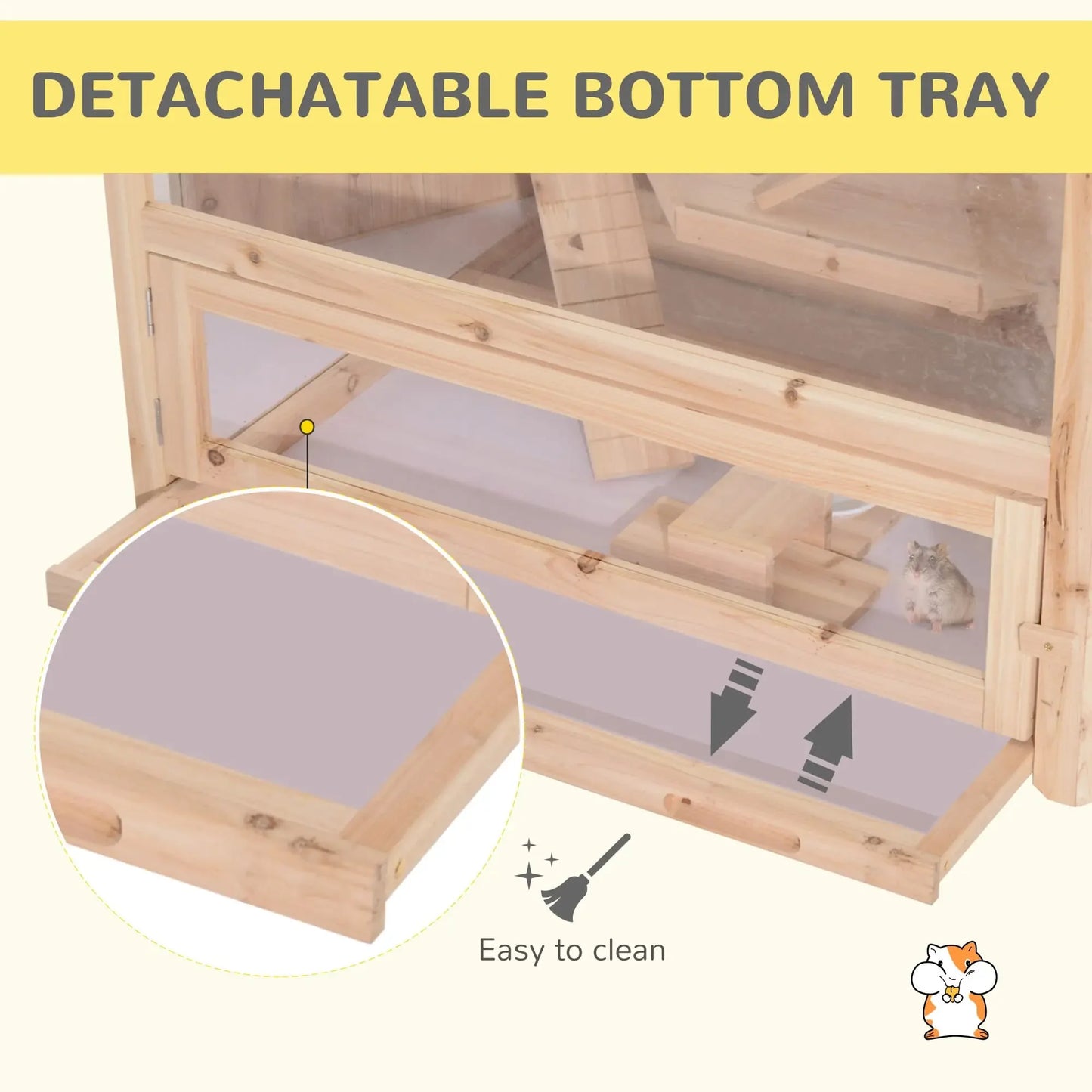 Easy Opening Wooden Animal Cage with Interior Stairs Small House for Hamsters Chinchillas Rabbits Cats Dogs