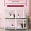 Outdoor Animal Cage Metal Pet Breeding Cage Stainless Steel Wire 6-Door 3-Layer Cat Cage With Wheels