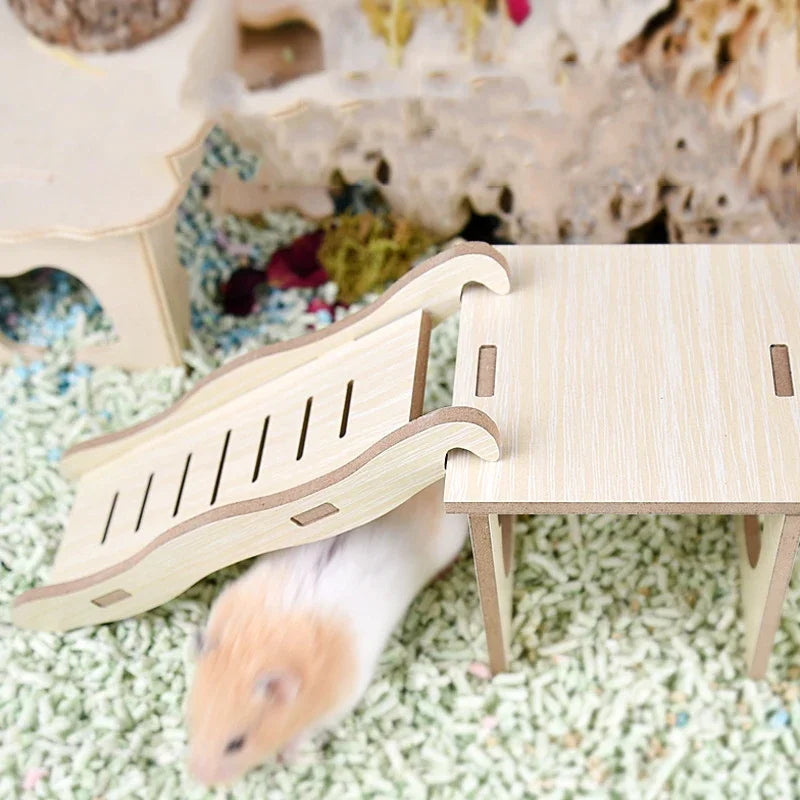 Hamster Ladder Natural Wooden Hamster Climbing Toy Small Pet Toys for Hamster Squirrel Guinea Pig Rat Small Animals Accessories