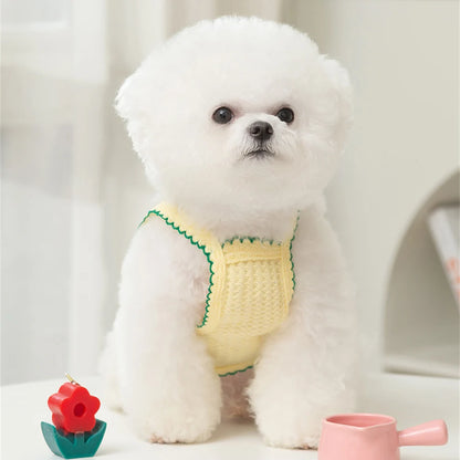 Sweet Puppy Dog Camisole Vest for Small Dogs Summer Pet Clothes Pomeranian Maltese Shirts mascotas Flower Embroidered Clothing