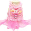 Dog Bow Dress Harness Leash Set for Small Medium Dogs Breathable Mesh Pet Tulle Skirt with Sequins Luxury Design Dog Clothes