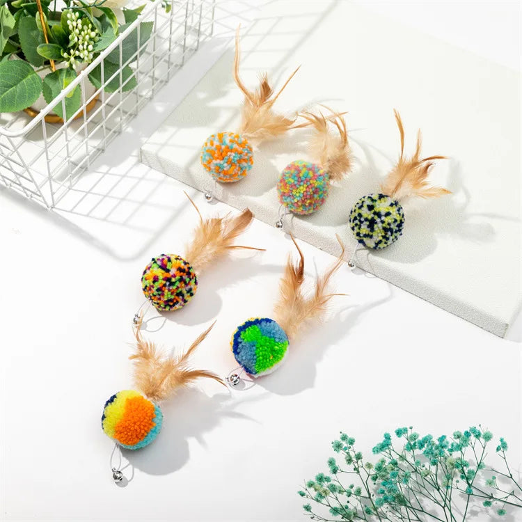 Cat Toy Cat Teaser Sticks Pussy Cat Stick Hair Ball Cat Bite Interactive Toy Replacement Head Pet Supplies
