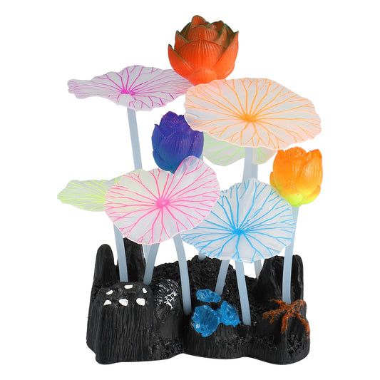 UXCELL Luminous Mushroom Plants Glowing Coral Plastic Artificial Aquarium Fluorescence Deco Ornament Fish Tank Accessories