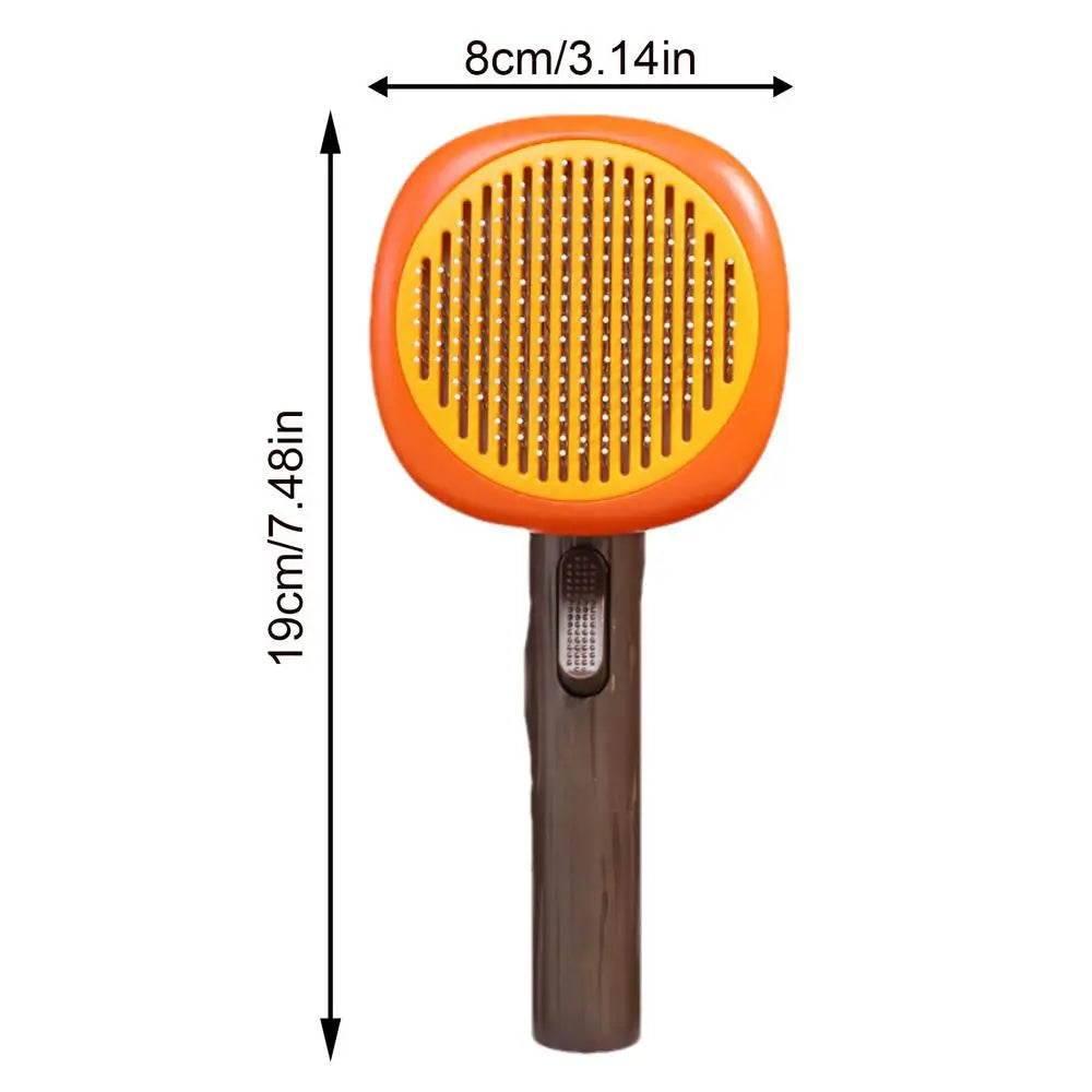 Cat Deshedding Brush Cat Brush For Shedding Curved Comb Teeth Brush With Release Button Portable Pet Massage Brushes For Massage