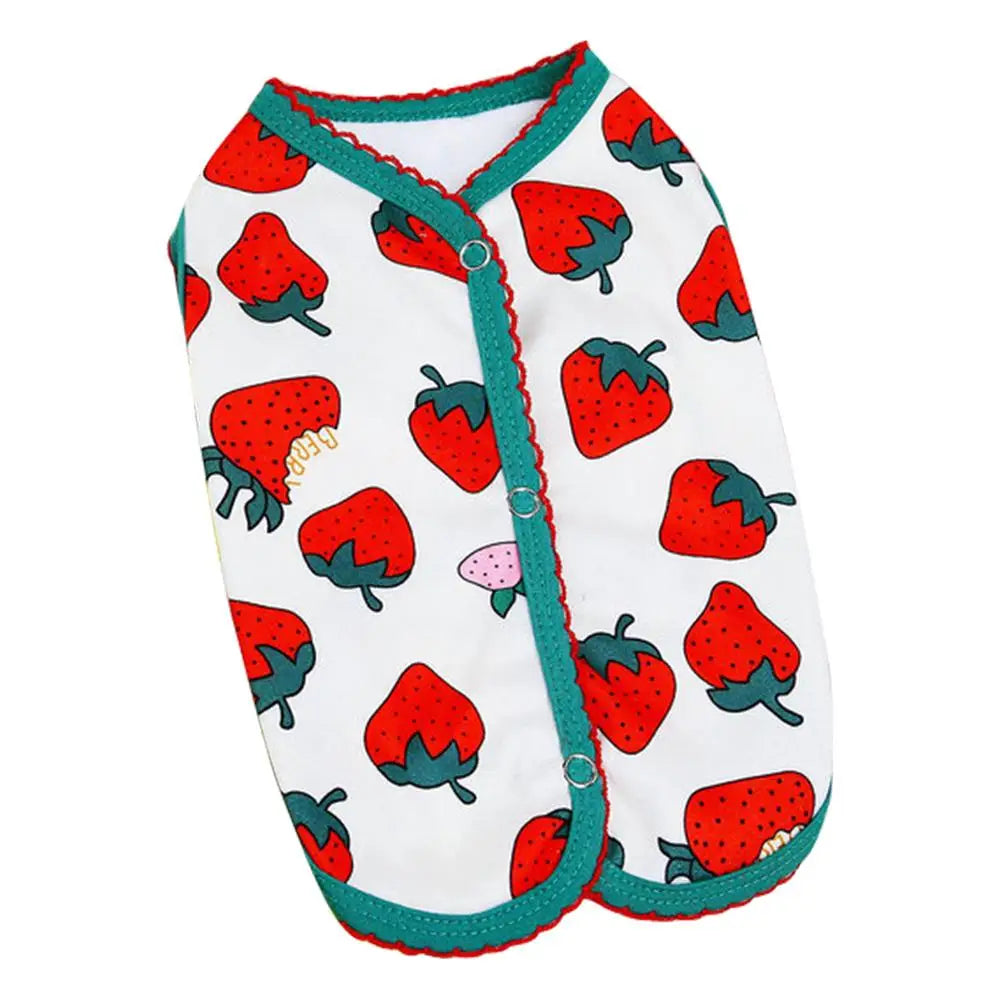 Summer Dog Clothes Soft Sleeveless Dog Apparel with Strawberry Pattern Comfortable Pet Shirts Summer Puppy Vest Clothes Pet Coat