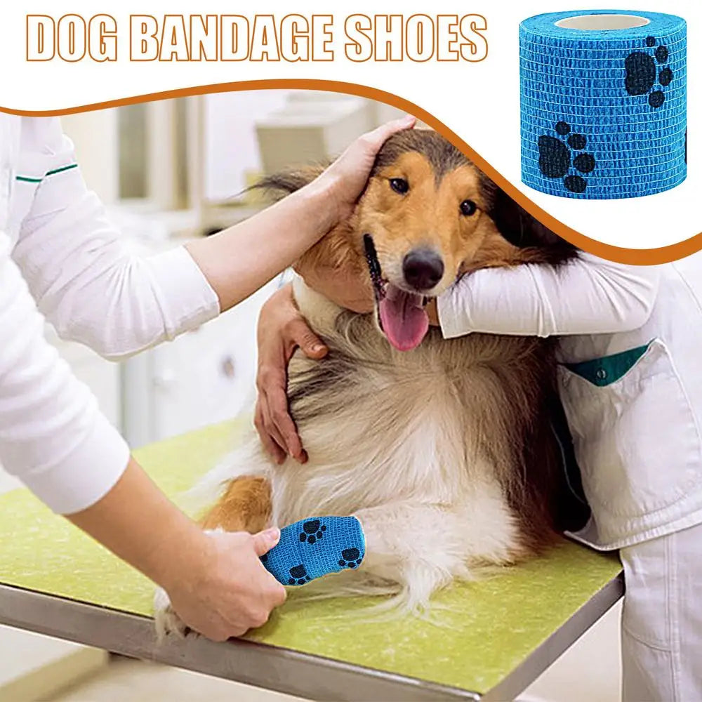 Self Adhesive Bandage Wrap Dog Bandage Shoes Pet Self Adhesive Bandage Dog Cohesive Bandage Multifunctional Pet Wound Care