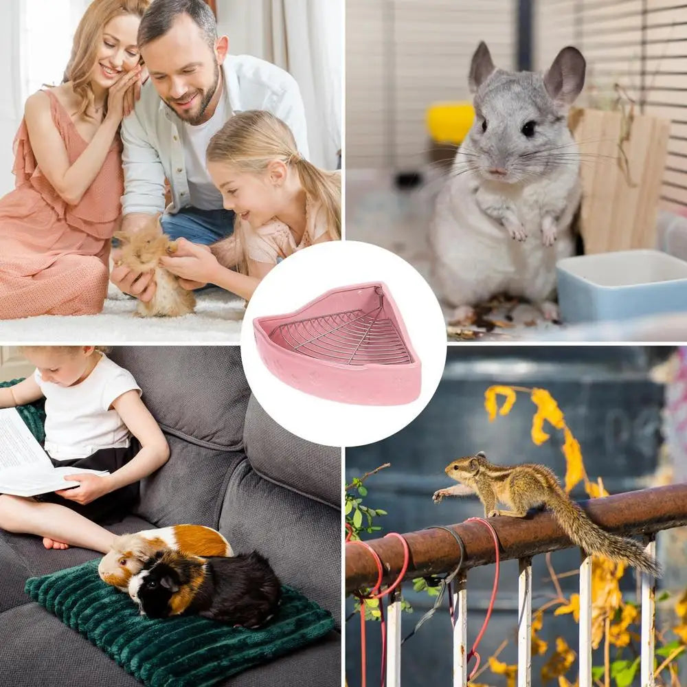 Bunny Corner Toilet Box Corner Bunny Cage Litter Box Triangular Design Potty Accessory For Chinchilla Hedgehog Ferret Hamster