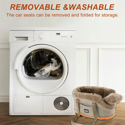 UXCELL Console Dog Car Seat Dog Beds Dog Mats Portable Booster Washable Front Seats for Small Pets Warm Sofa for Dogs Cats