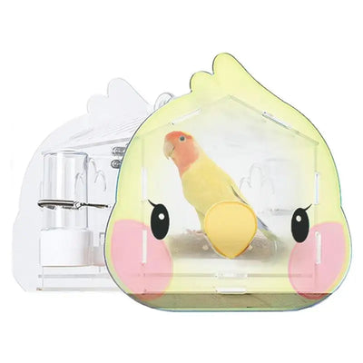 Portable Parrot Carrier Backpack For Bird Travel Cage With Wood Standing Perch Small Pet Transparent Space Capsule