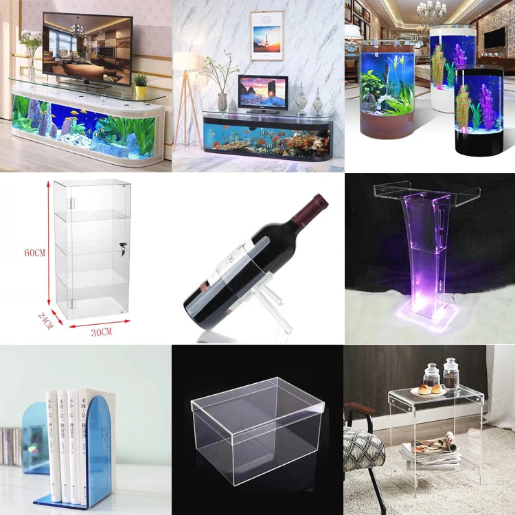 Customized Marine Large 200 Gallon Fish Aquarium, Factory Direct Sale Indoor Large Acrylic Fish Tank