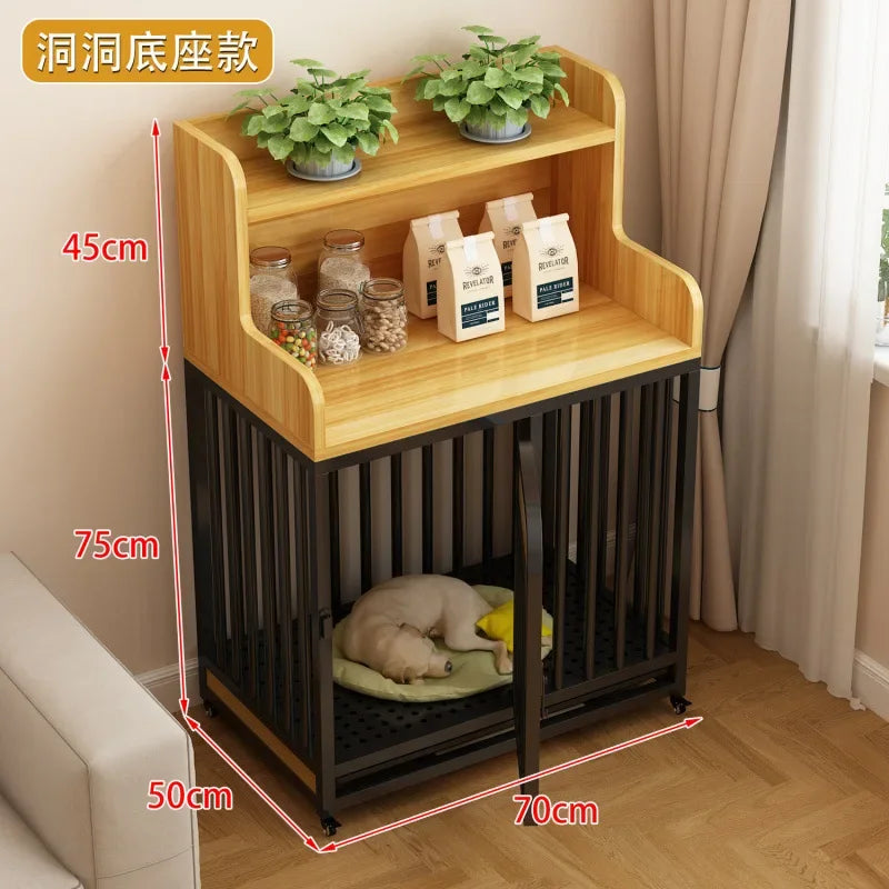 Dog cage household indoor with toilet pulley exquisite workmanship small medium and large dog cage reinforced kennel villa heigh