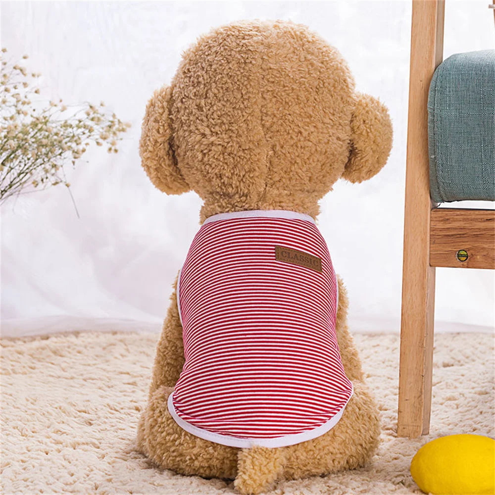 Classic Stripe Pet Cat Clothes for Cats Summer Dog Cat Vest Shirt katten kleding Kedi Suit Goods For Pets Cats Costume Clothing
