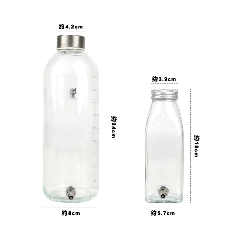Silent Fine Needle Stainless Steel Striking Needle Water Bottle, Dragon Cat Beige Long Hair  Feed Water, Drinking Bottle