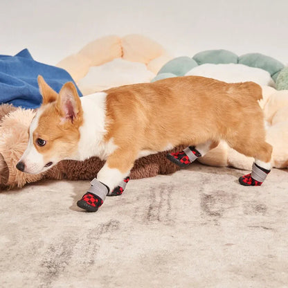 Pet Shoes Waterproof Non Slip Puppy Snow Booties for Small Dogs Chihuahua Boots for Winter Tiny Cat Shoes for Cold Weather 4pcs