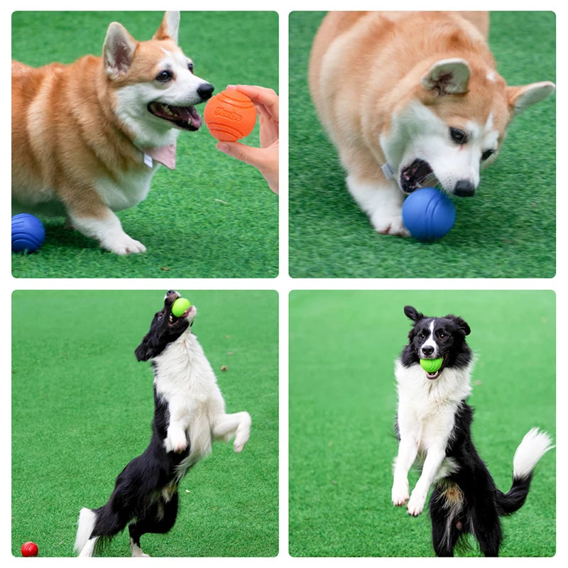 Dog Toy Rubber Ball Bite-resistant Ball Toy for Dogs Puppy Teddy Pitbull Red Color Solid Ball S-XL Pet Supplies