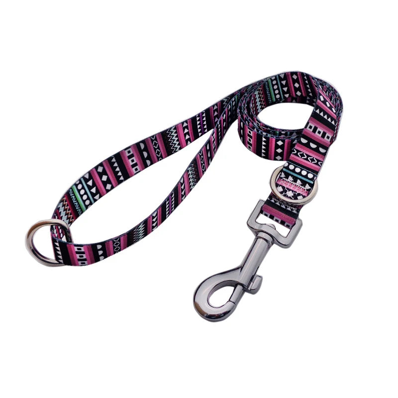 Geometry Color Pet Dog Leash Anti-Lost Durable Collar Kit Personalized 120cm Dog Chain Medium Puppy Pet Accessories for Husky