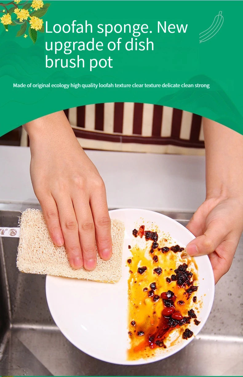 Natural Loofah Sponge Kitchen Sponge Wash Dish Eco-Friendly  Shower Luffa Body Scrubbers Loofa Biodegradable Sponge