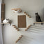 Cat Tree Cat Wall Mounted Climbing Wooden Shelves Posts Ladders with Hammock and Cat House Cat Bridge for Kittens Perch Sleeping