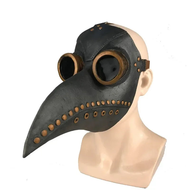 Plague Doctor Mask Cloak Dress Up Costume Halloween Trendy Spooky Play Leather Bird Beak Mask Cospaly Steampunk Photography Prop