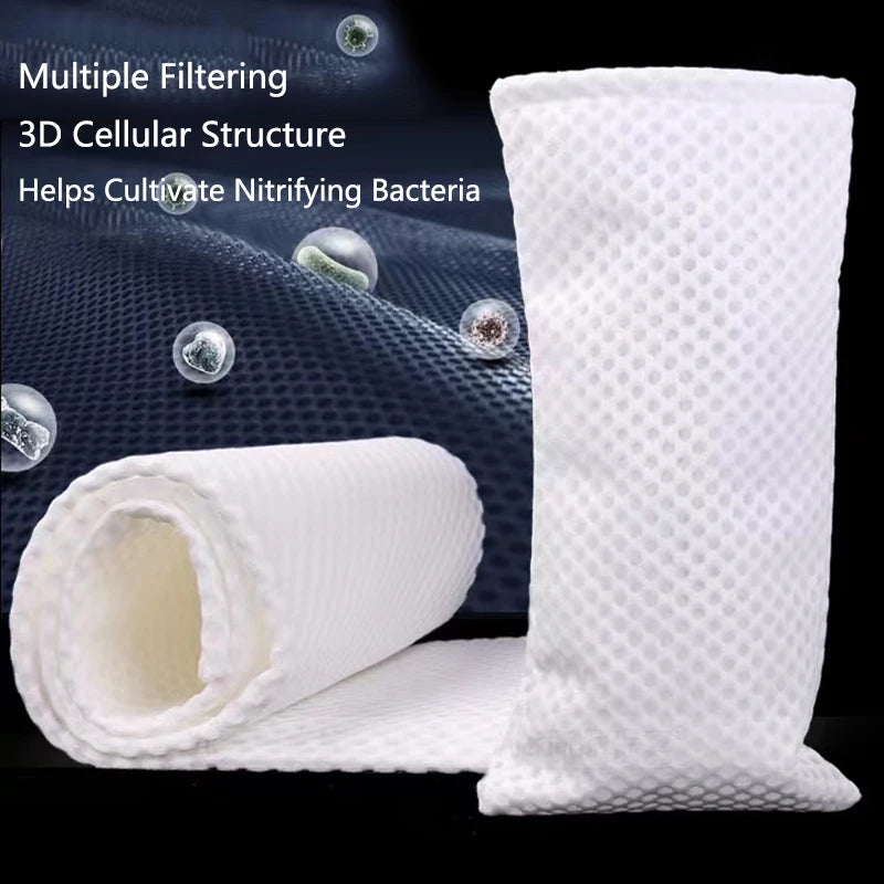 Anti Overflow Aquarium Filter Bag with Frame Washable Reusable Mesh Foam Carpet Sock Bag for Fish Marine Filtration System Hot
