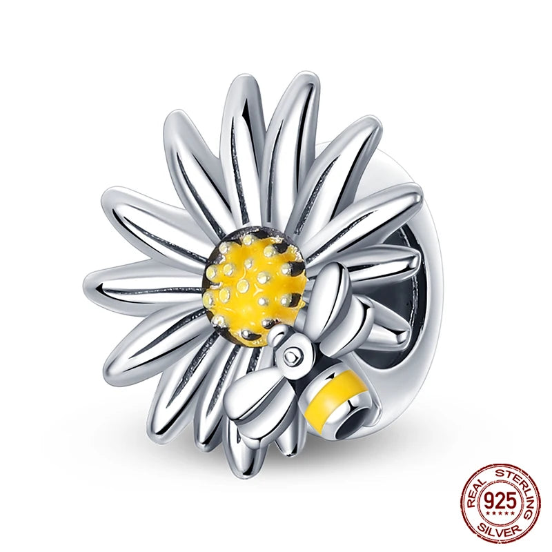 Fit Pandora 925 Original Bracelet 925 Silver Plate Flower Bird Series Charms Beads For Women Fashion DIY Jewelry Gifts Making