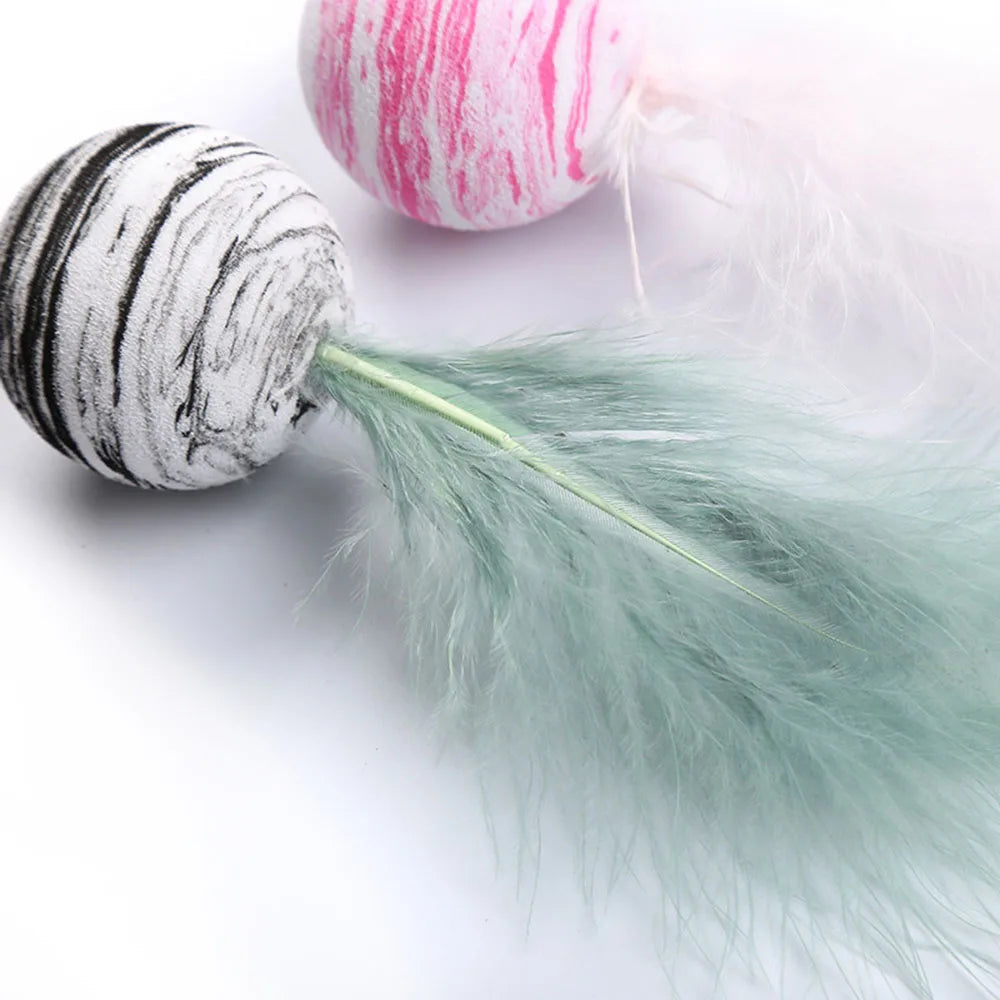 Cat Feather Toy Funny Foam Star Ball Feather Toy for Kitten Funny Cat Toy Throwing Toys Interactive Puppy Kitty Toy Pet Supplies