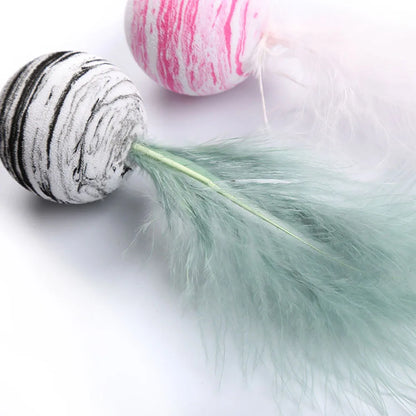 Cat Feather Toy Funny Foam Star Ball Feather Toy for Kitten Funny Cat Toy Throwing Toys Interactive Puppy Kitty Toy Pet Supplies