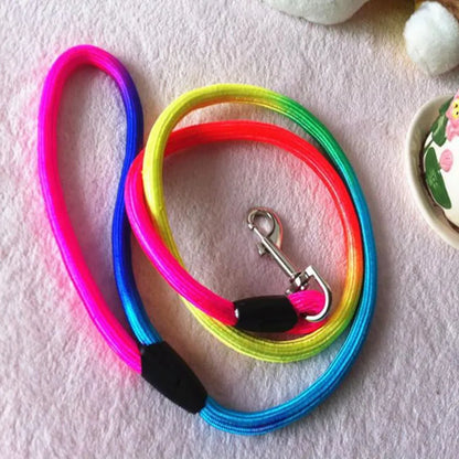 120CM Long Rainbow Nylon Pet Dog Leash Walking Training Leash Cats Dogs Harness Collar Leashes Strap Belt Ropes Durable Supplies