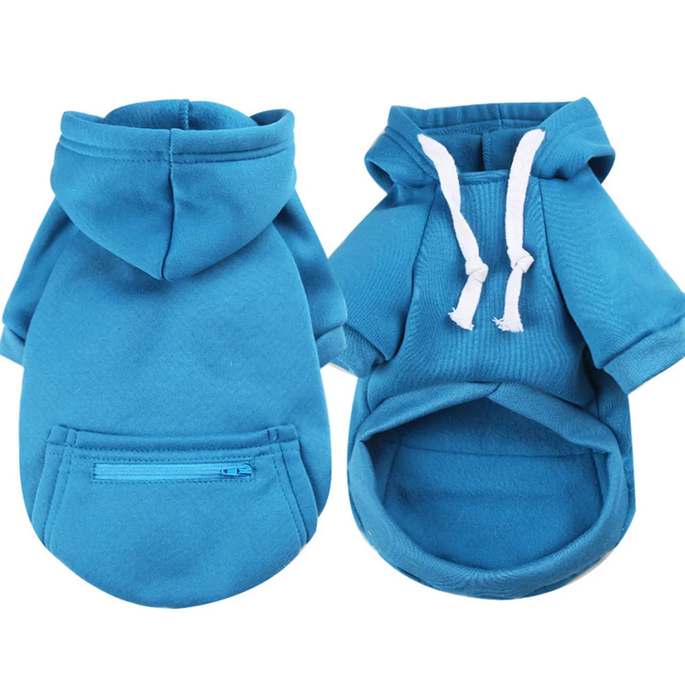 Warm Dog Clothes for Large Dogs Winter Pet Fleece Coat Sport Sweatshirt Hoodies with Snacks Pocket Gold Retriever Husky Apparel