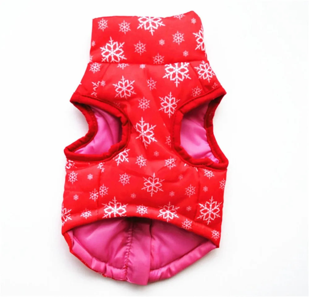 Windproof Pet Vest Jacket Winter Warm Big Dog Clothes Puppy Harness Clothing Funny Printed Coat for Small Medium Dogs Cats XS-XL