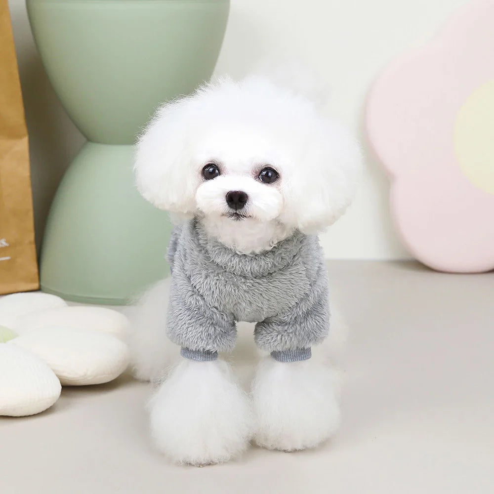 Fleece Pet Clothing Autumn Winter Warm Dog Jumpsuit Pajamas For Small Dogs Bichon Pomeranian Clothes Puppy Dog Cat Overalls Coat
