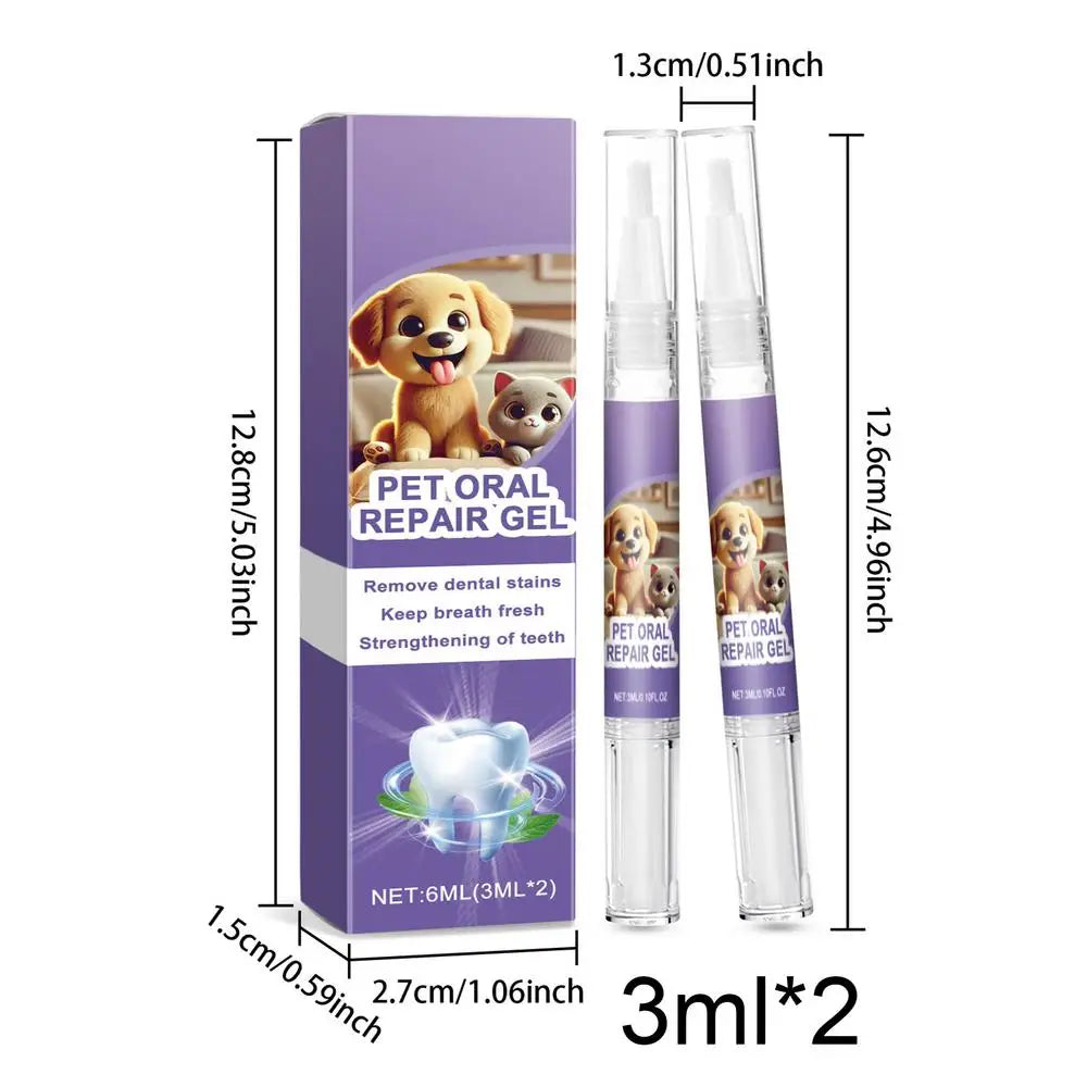Pet Oral Repair Gel For Dogs Dog Oral Care 2X Care Cleaner Repair Gel Repair Gel Without Brushing For Eliminate Bad Breath