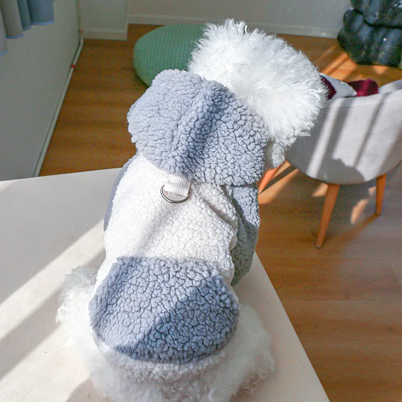 Thicken Warm Sherpa Fleece Dog Coat Winter Dog Clothes for Small Medium Dogs, Puppy Hooded Sweater Yorkie Chihuahua Pet Apparel