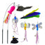 Interactive Cat Toy Handfree Cat Stick Playing Kitten Playing Teaser Wand Toy Suction Cup Bird/Feather Cat Wand Toys Set