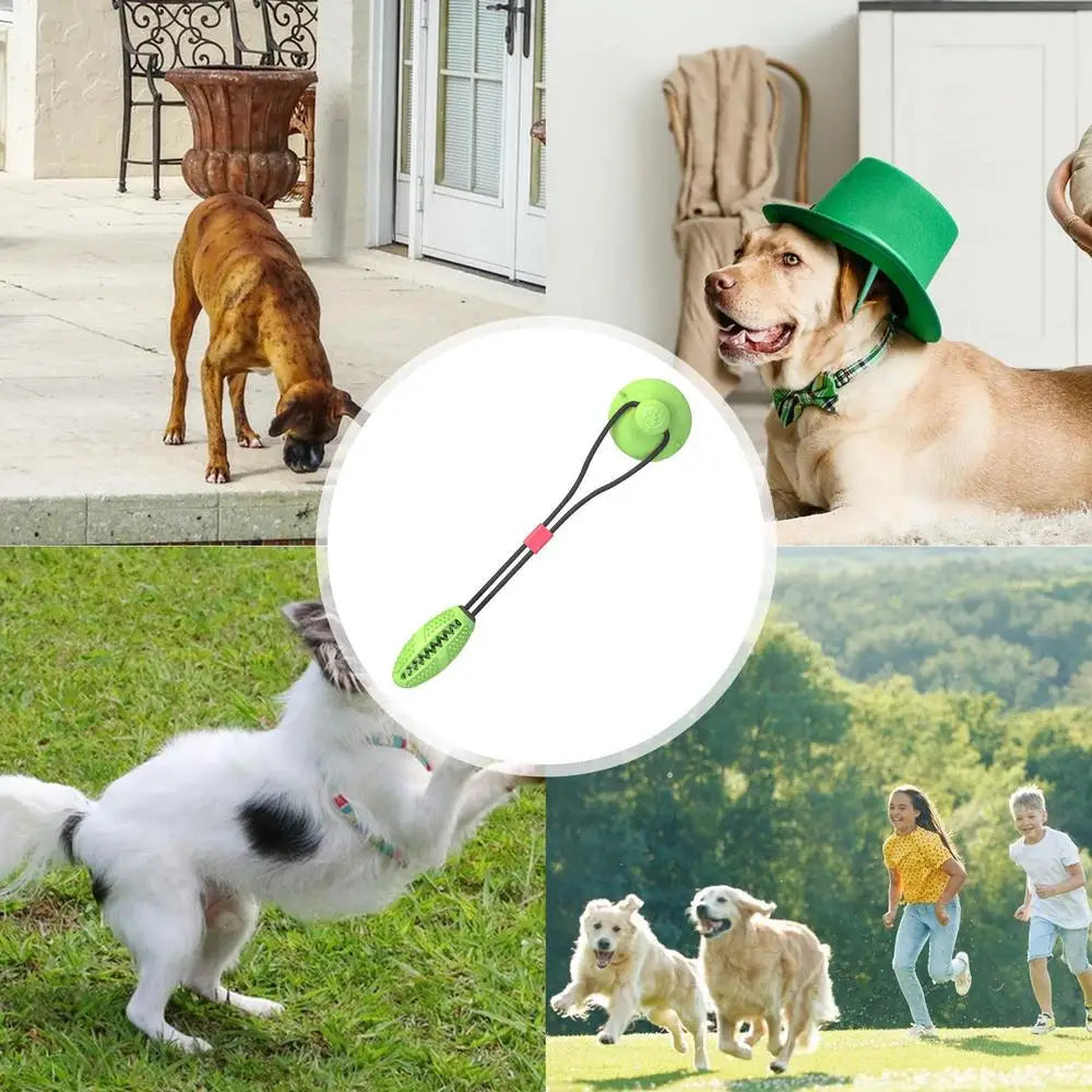 Chew Toys For Dogs Soft Chew Toys Slow Feeder Bite-Resistant Pet Toys Dog Teeth Cleaning Ball With Suction Cup For Living Rooms