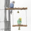 Pepper Wood Parrot Stand Pole Double Layer Toy for Bird Tiger Skin Claw Grinding Beak Grinding Stand Pole Bird Cage Accessories