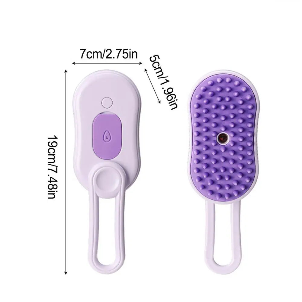 Pet Steamer Brush USB Rechargeable Cat Steamy Brush Dogs Cats Pet Hair Removal Self-Cleaning Comb for Long and Short Hair