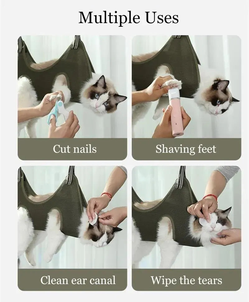 Cat Grooming Nail Cutting Anti Scratch Bite Fixed Bag Bath Trimming Restraint Bag Pet Beauty Hammock Hanging Pet Supplies