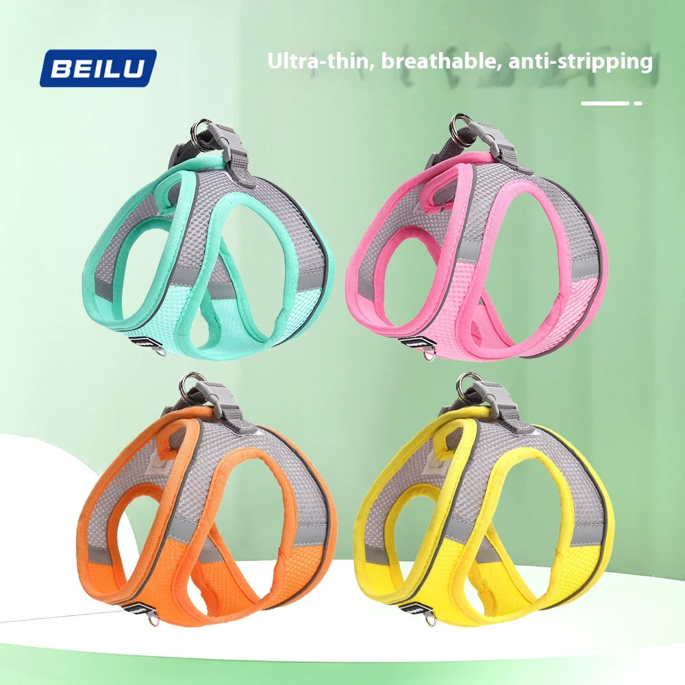 New breathable pet chest harness vest style reflective dog leash pet leash