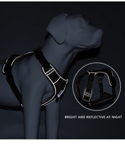 Medium Large Dog Harnesses Collar Labrador Army Reflective Adjustable Harness Oxford Cloth Pet Vest Training Hound Walk the Dog