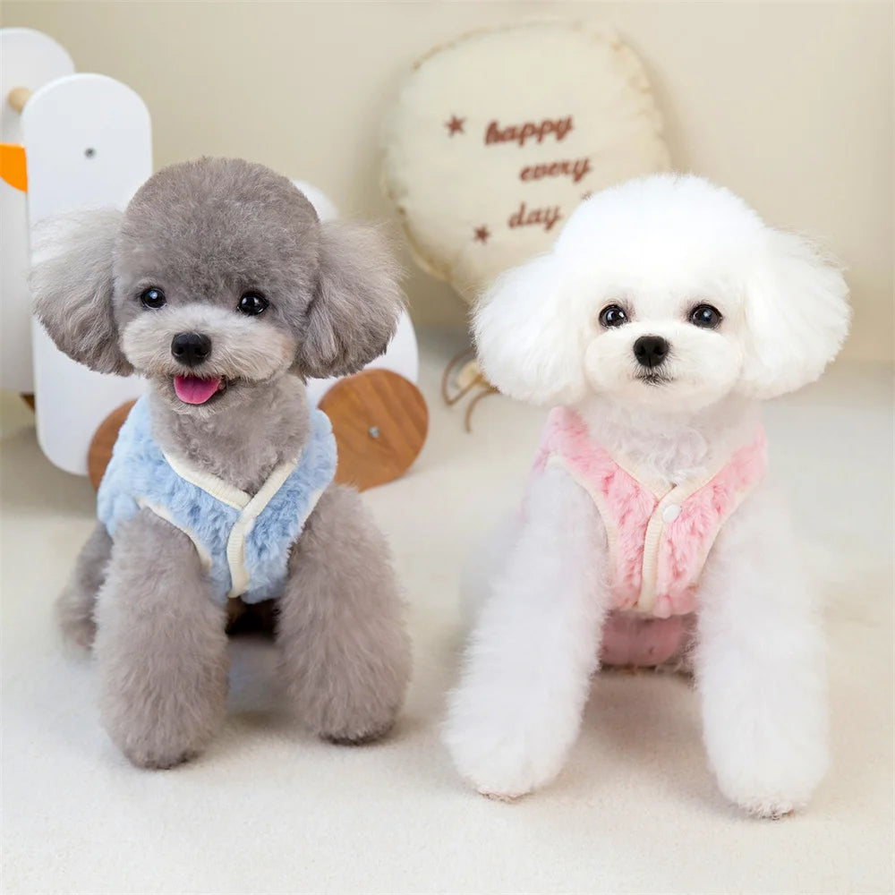Autumn Winter Puppy Dog Cat Coat Jacket with Buckle Warm Fleece Pet Clothes for Small Dogs Shitzu Chihuahua mascotas Clothing