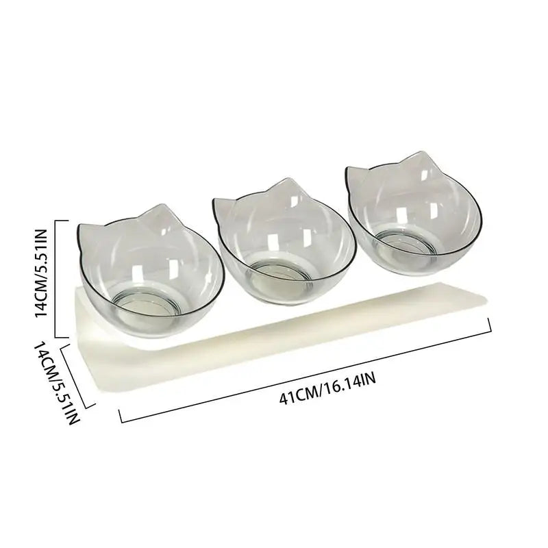 Dog Bowls Elevated Anti-Vomit Tilted Water And Food Feeder With 3 Dishes Pet Feeding Accessories For Cat And Dog Bowls For Dry