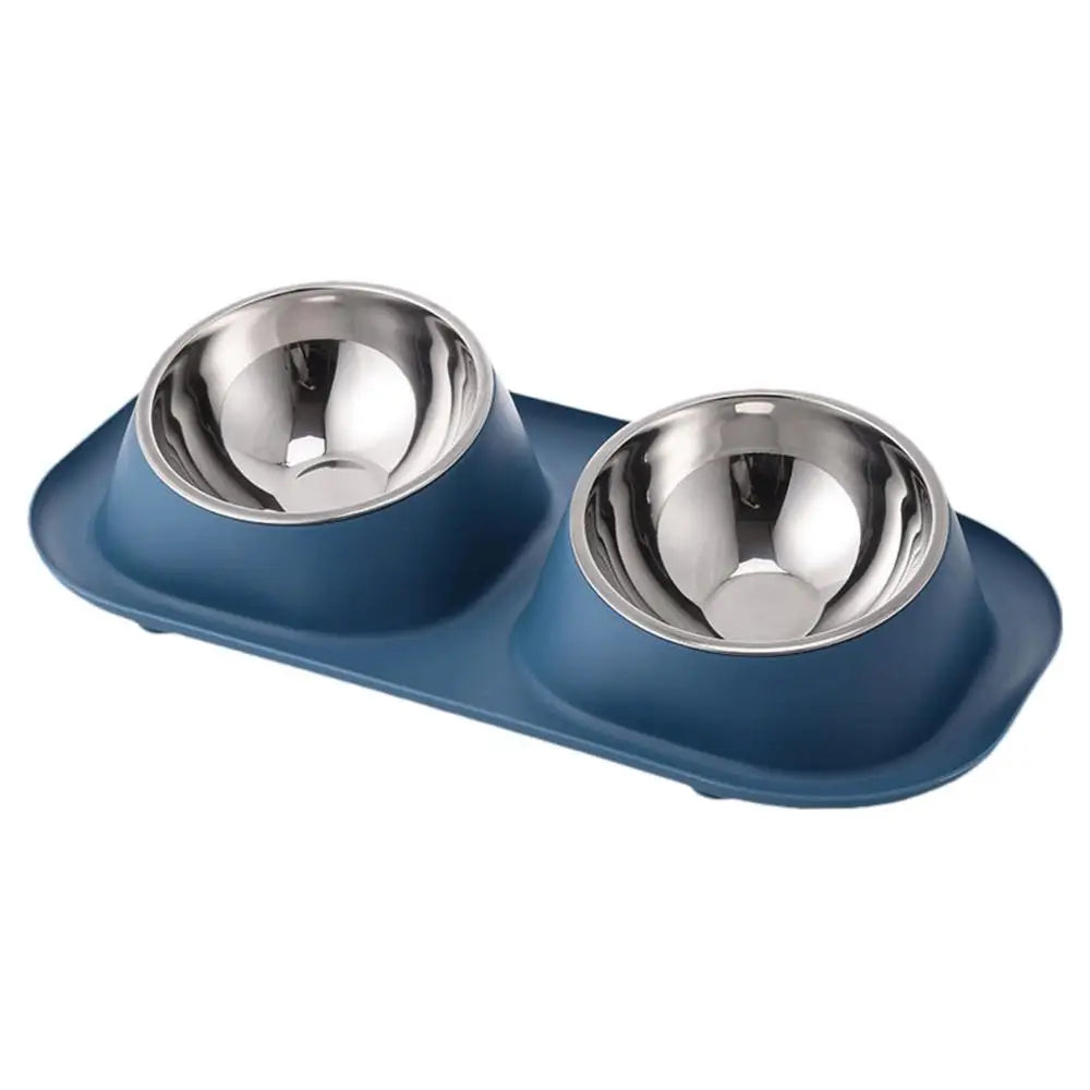 Dog Food Bowl Stainless Steel Double Cat Food Bowl Non Slip Double Cat Food And Water Feeding Bowls For Dogs Cats Puppies And