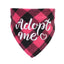 Adopt Me Dog Accessories Dog Bandanas Plaid Adjustable Scarves for Dogs and Cats