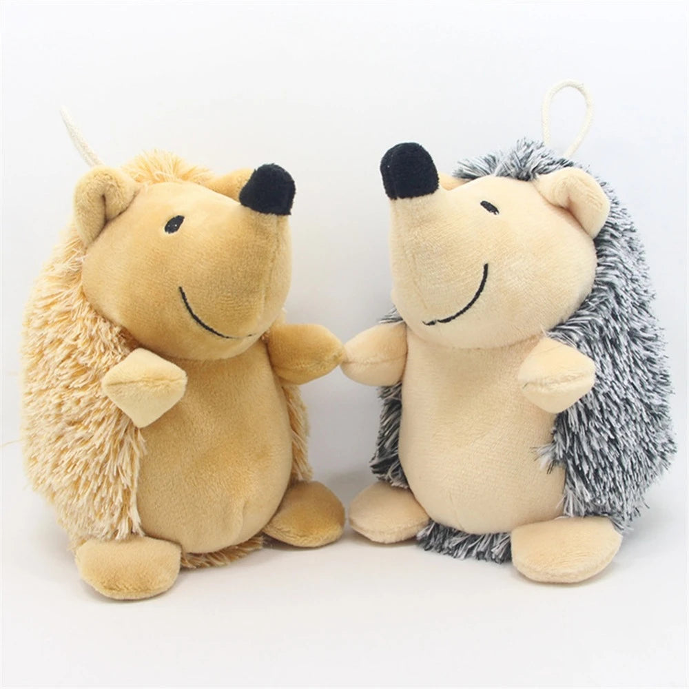 Dog Chew Squeaky Toy Lovely Cartoon Hedgehog Shaped Plush Stuffed Animals Toy Pet Puppy Interactive Training Molar Biting Toys